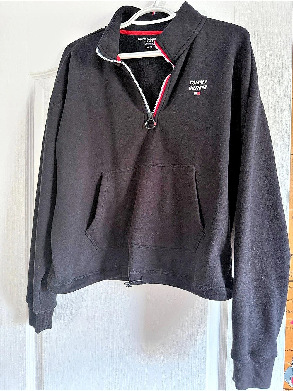 Tommy Hilfiger Men's Quarter-Zip Sweatshirt Black Large Like New